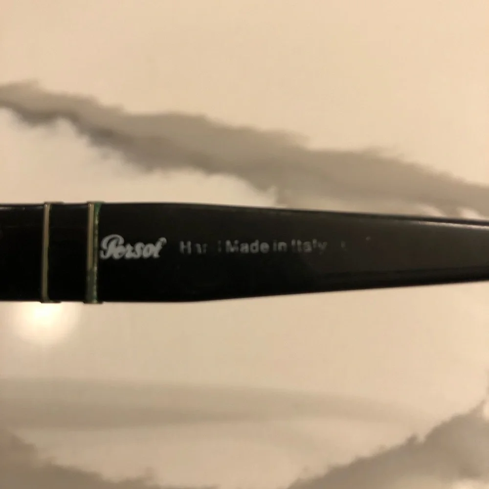 Persol Black Rectangular Sunglasses with Case